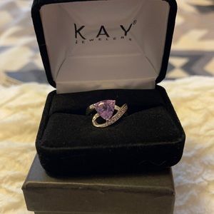 May Jewelers Amethyst Sterling Silver Ring W/ Box